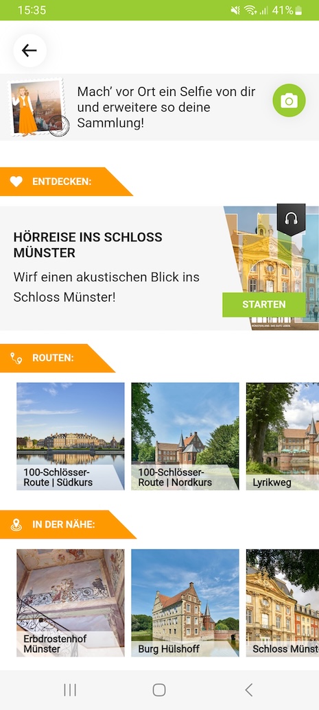 Appscreen Hauptseite/Dashboard